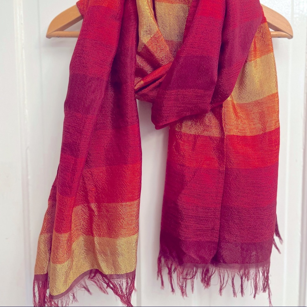 Boho Satin Sunset Color Scarf XL